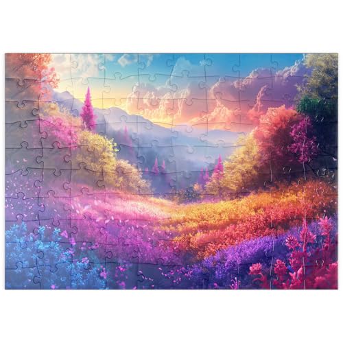 MyPuzzle Lebendiger Regenbogen Waldtal - Premium 100 Teile Puzzle - MyPuzzle Sonderkollektion von Puzzle Galaxy von MyPuzzle.com