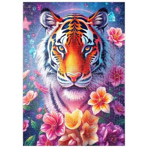 MyPuzzle Lebendiger kosmischer Tiger mit Blumen und Edelsteinen - Premium 500 Teile Puzzle - MyPuzzle Sonderkollektion von Puzzle Galaxy MyPuzzle Lebendiger kosmischer Tiger mit Blumen und Edelsteinen - Premium 500 Teile Puzzle - MyPuzzle Sonderkollektion von Puzzle Galaxy von MyPuzzle.com