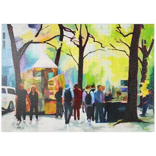 MyPuzzle Lebhafte Parkszene mit leuchtenden Farben - Premium 1000 Teile Puzzle - MyPuzzle Sonderkollektion von Puzzle Galaxy von MyPuzzle.com
