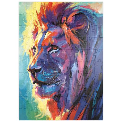 MyPuzzle Lebhaftes Porträt eines majestätischen Löwen - Premium 100 Teile Puzzle - MyPuzzle Sonderkollektion von Puzzle Galaxy von MyPuzzle.com