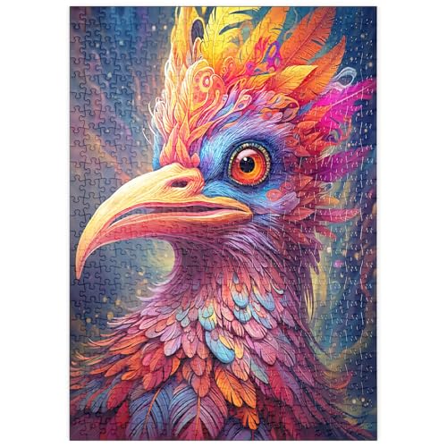 MyPuzzle Majestätischer Fantasievogel mit Buntem Gefieder - Premium 500 Teile Puzzle - MyPuzzle Sonderkollektion von Puzzle Galaxy von MyPuzzle.com