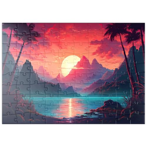 MyPuzzle Majestätischer tropischer Sonnenuntergang - Premium 100 Teile Puzzle - MyPuzzle Sonderkollektion von Puzzle Galaxy von MyPuzzle.com