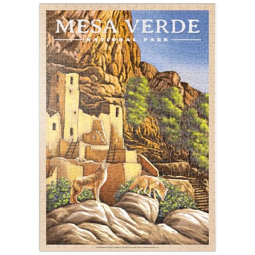 MyPuzzle Mesa Verde National Park - Sunrise at Cliff Palace, Vintage Travel Poster - Premium 500 Teile Puzzle - MyPuzzle Sonderkollektion von Havana Puzzle Company von MyPuzzle.com