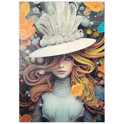 MyPuzzle Mystische Frau mit weißem Federhut - Premium 200 Teile Puzzle - MyPuzzle Sonderkollektion von Puzzle Galaxy MyPuzzle Mystische Frau mit weißem Federhut - Premium 200 Teile Puzzle - MyPuzzle Sonderkollektion von Puzzle Galaxy von MyPuzzle.com