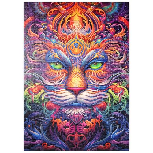 MyPuzzle Mystische psychedelische Katze - Premium 500 Teile Puzzle - MyPuzzle Sonderkollektion von Puzzle Galaxy von MyPuzzle.com