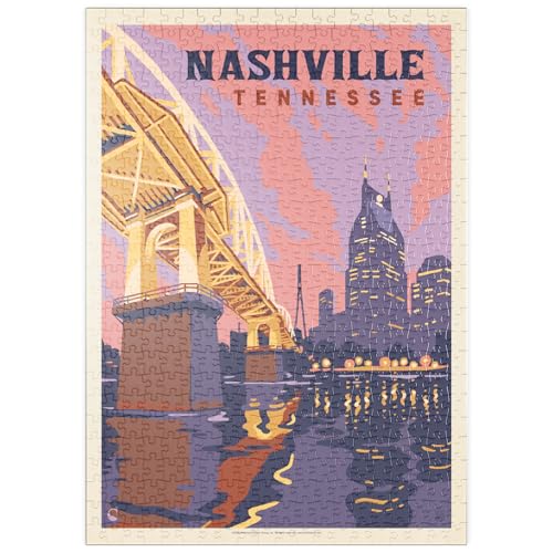 MyPuzzle Nashville, TN: Riverfront Evening, Vintage Poster - Premium 500 Teile Puzzle - MyPuzzle Sonderkollektion von Anderson Design Group MyPuzzle Nashville, TN: Riverfront Evening, Vintage Poster - Premium 500 Teile Puzzle - MyPuzzle Sonderkollektion von Anderson Design Group von MyPuzzle.com
