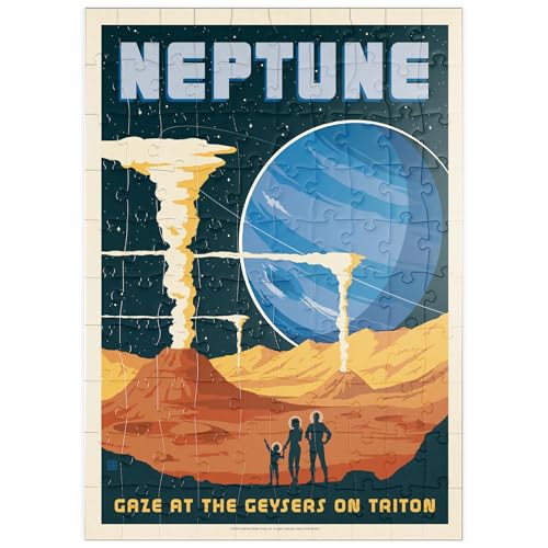 MyPuzzle Neptun: Die Geysire von Triton, Vintage Poster - Premium 100 Teile Puzzle - MyPuzzle Sonderkollektion von Anderson Design Group von MyPuzzle.com