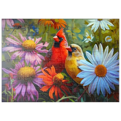 MyPuzzle Nördliches Kardinalpaar unter Wildblumen - Premium 100 Teile Puzzle - MyPuzzle Sonderkollektion von Puzzle Galaxy MyPuzzle Nördliches Kardinalpaar unter Wildblumen - Premium 100 Teile Puzzle - MyPuzzle Sonderkollektion von Puzzle Galaxy von MyPuzzle.com