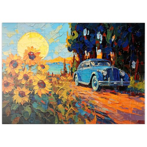 MyPuzzle Oldtimer und Sonnenblumenfeld Sonnenuntergang - Premium 100 Teile Puzzle - MyPuzzle Sonderkollektion von Puzzle Galaxy MyPuzzle Oldtimer und Sonnenblumenfeld Sonnenuntergang - Premium 100 Teile Puzzle - MyPuzzle Sonderkollektion von Puzzle Galaxy von MyPuzzle.com