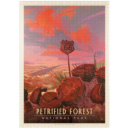 MyPuzzle Petrified Forest National Park: Route 66, Vintage Poster - Premium 1000 Teile Puzzle - MyPuzzle Sonderkollektion von Anderson Design Group von MyPuzzle.com