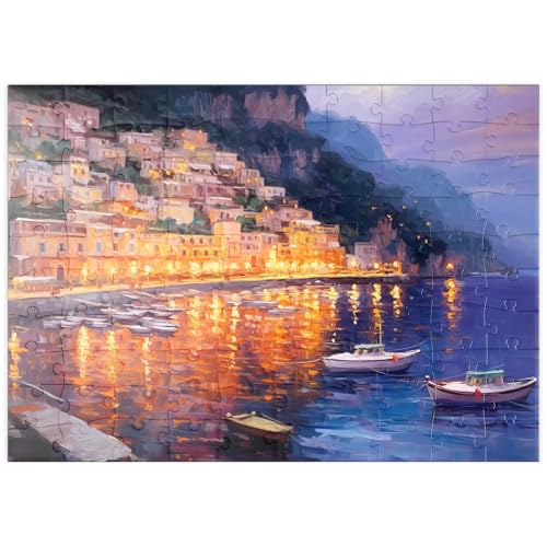 MyPuzzle Positano in der Dämmerung mit Reflektionen - Premium 100 Teile Puzzle - MyPuzzle Sonderkollektion von Puzzle Galaxy von MyPuzzle.com
