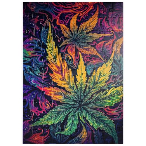 MyPuzzle Psychedelische Blätter - Premium 100 Teile Puzzle - MyPuzzle Sonderkollektion von Puzzle Galaxy von MyPuzzle.com