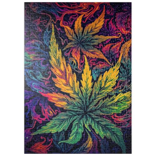 MyPuzzle Psychedelische Blätter - Premium 500 Teile Puzzle - MyPuzzle Sonderkollektion von Puzzle Galaxy von MyPuzzle.com