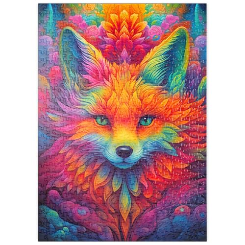 MyPuzzle Psychedelische Fuchs-Illustration – Farbenfrohe Fantasievision - Premium 500 Teile Puzzle - MyPuzzle Sonderkollektion von Puzzle Galaxy von MyPuzzle.com