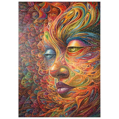 MyPuzzle Psychedelisches Porträt - Premium 500 Teile Puzzle - MyPuzzle Sonderkollektion von Puzzle Galaxy von MyPuzzle.com