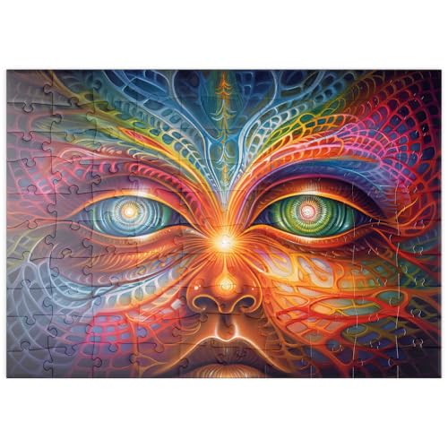 MyPuzzle Psychedelisches Visionärsgesicht - Premium 100 Teile Puzzle - MyPuzzle Sonderkollektion von Puzzle Galaxy von MyPuzzle.com