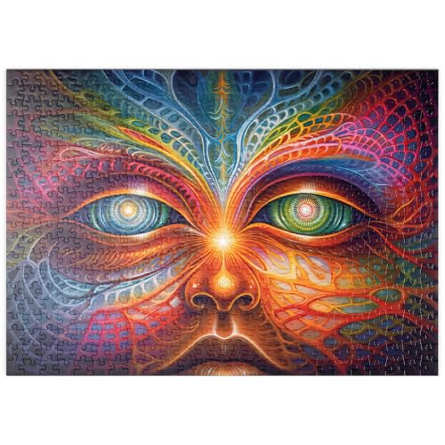 MyPuzzle Psychedelisches Visionärsgesicht - Premium 500 Teile Puzzle - MyPuzzle Sonderkollektion von Puzzle Galaxy von MyPuzzle.com