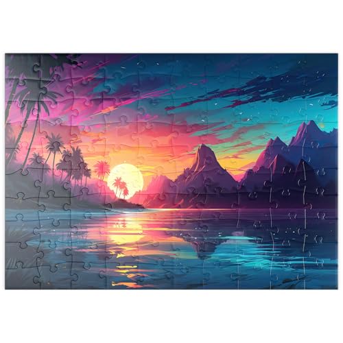 MyPuzzle Reflexion eines tropischen Sonnenuntergang - Premium 100 Teile Puzzle - MyPuzzle Sonderkollektion von Puzzle Galaxy von MyPuzzle.com