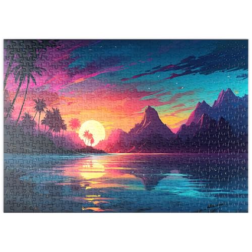 MyPuzzle Reflexion eines tropischen Sonnenuntergang - Premium 500 Teile Puzzle - MyPuzzle Sonderkollektion von Puzzle Galaxy von MyPuzzle.com