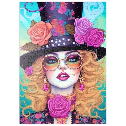 MyPuzzle Retro-Glamour-Frau mit floralem Zylinderhut - Premium 200 Teile Puzzle - MyPuzzle Sonderkollektion von Puzzle Galaxy MyPuzzle Retro-Glamour-Frau mit floralem Zylinderhut - Premium 200 Teile Puzzle - MyPuzzle Sonderkollektion von Puzzle Galaxy von MyPuzzle.com