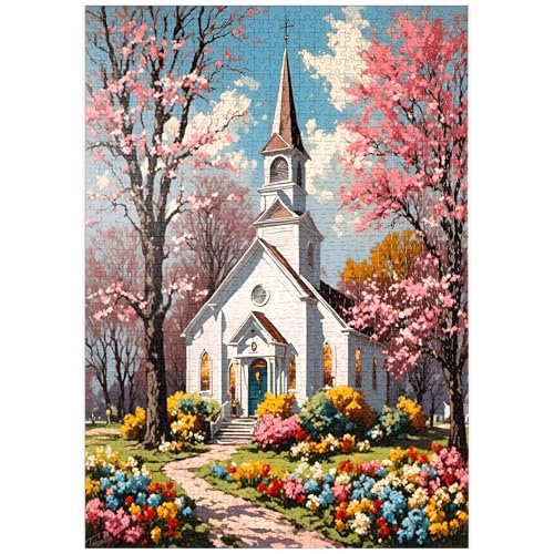 MyPuzzle Romantische Landkirche im Frühling – Blühende Gartenidylle - Premium 1000 Teile Puzzle - MyPuzzle Sonderkollektion von Puzzle Galaxy MyPuzzle Romantische Landkirche im Frühling – Blühende Gartenidylle - Premium 1000 Teile Puzzle - MyPuzzle Sonderkollektion von Puzzle Galaxy von MyPuzzle.com