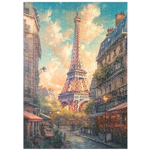 MyPuzzle Romantische Paris-Illustration – Eiffelturm im warmen Abendlicht - Premium 500 Teile Puzzle - MyPuzzle Sonderkollektion von Puzzle Galaxy von MyPuzzle.com