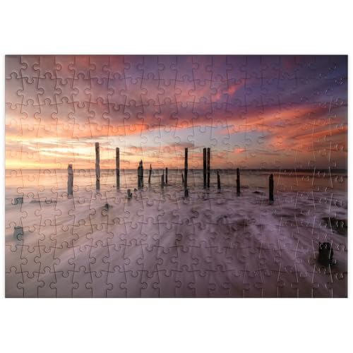 MyPuzzle Ruinen des Hafens von Port Willunga bei Sonnenuntergang - Premium 200 Teile Puzzle - MyPuzzle Sonderkollektion von Puzzle Galaxy von MyPuzzle.com