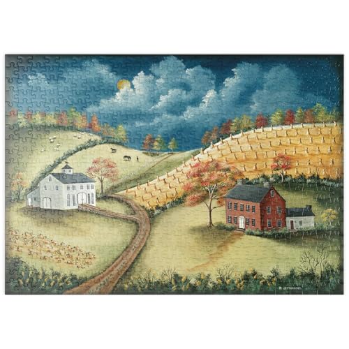 MyPuzzle Rustikaler Bauernhof im Folk-Art-Stil - Premium 500 Teile Puzzle - MyPuzzle Sonderkollektion von Puzzle Galaxy von MyPuzzle.com