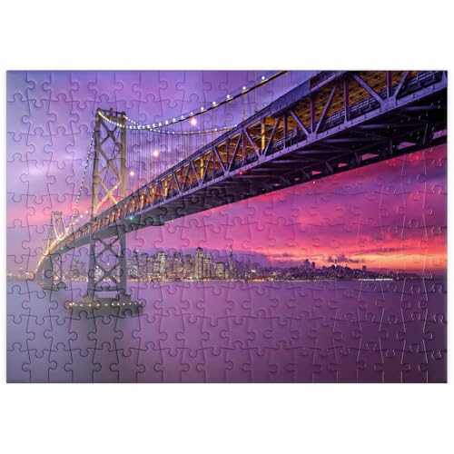 MyPuzzle San Francisco Bay Bridge bei Sonnenuntergang – Blick auf die Lichter der Stadt - Premium 200 Teile Puzzle - MyPuzzle Sonderkollektion von Puzzle Galaxy MyPuzzle San Francisco Bay Bridge bei Sonnenuntergang – Blick auf die Lichter der Stadt - Premium 200 Teile Puzzle - MyPuzzle Sonderkollektion von Puzzle Galaxy von MyPuzzle.com