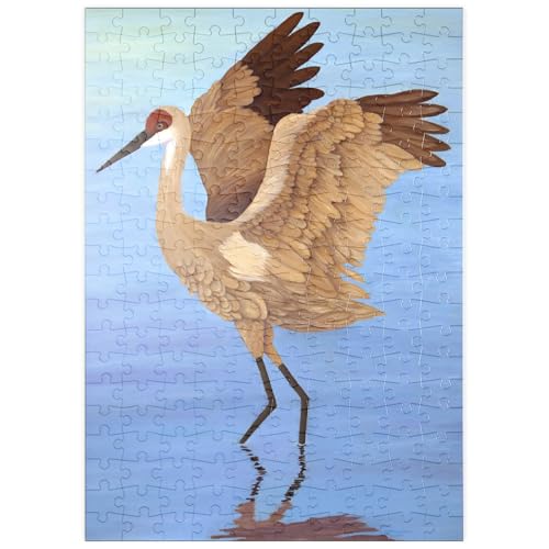 MyPuzzle Sandhügelkranich mit ausgestreckten Flügeln - Premium 200 Teile Puzzle - MyPuzzle Sonderkollektion von Puzzle Galaxy von MyPuzzle.com