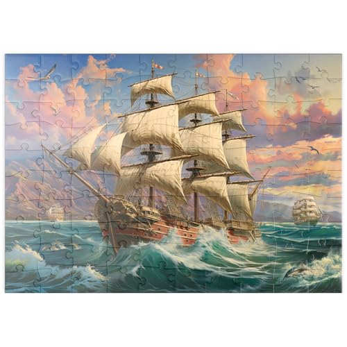 MyPuzzle Segelboot in der Morgendämmerung - Premium 100 Teile Puzzle - MyPuzzle Sonderkollektion von Puzzle Galaxy von MyPuzzle.com