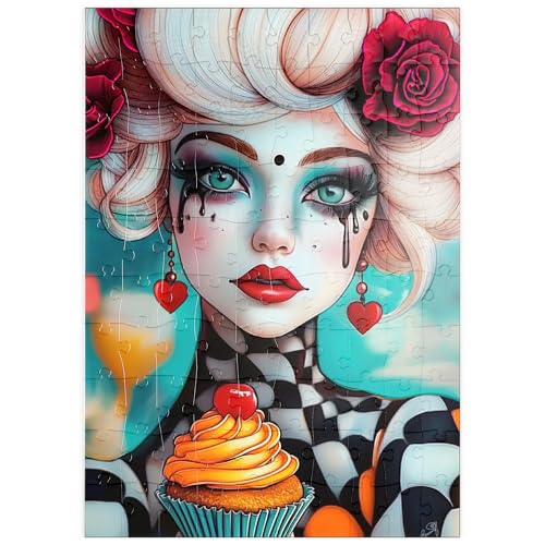 MyPuzzle Skurrile Frau mit Cupcake und surrealem Make-up - Premium 100 Teile Puzzle - MyPuzzle Sonderkollektion von Puzzle Galaxy MyPuzzle Skurrile Frau mit Cupcake und surrealem Make-up - Premium 100 Teile Puzzle - MyPuzzle Sonderkollektion von Puzzle Galaxy von MyPuzzle.com