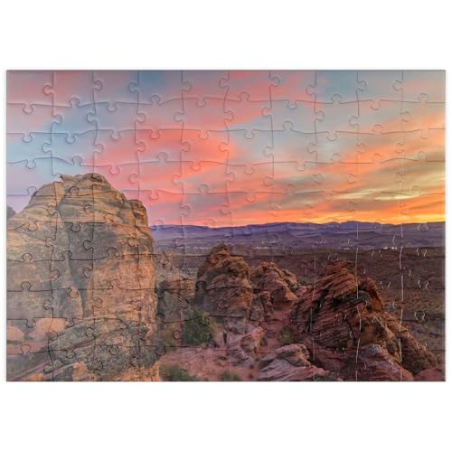 MyPuzzle Snow Canyon Red Rocks bei Sonnenuntergang, Utah - Premium 100 Teile Puzzle - MyPuzzle Sonderkollektion von Puzzle Galaxy von MyPuzzle.com