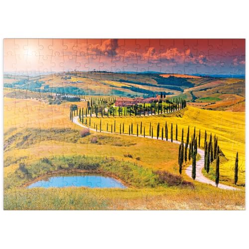 MyPuzzle Sonnenuntergang in malerischer Toskana-Landschaft - Crete Senesi, Italien - Premium 200 Teile Puzzle - MyPuzzle Sonderkollektion von Starnberger Spiele von MyPuzzle.com