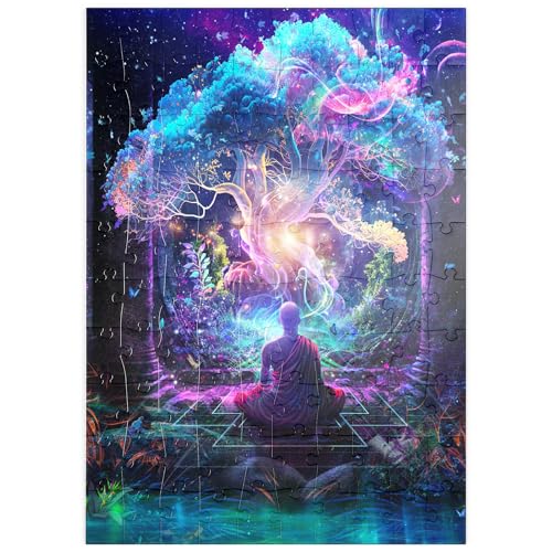 MyPuzzle Spirituelle Fantasie-Illustration – Mönch meditiert vor leuchtendem Baum - Premium 100 Teile Puzzle - MyPuzzle Sonderkollektion von Puzzle Galaxy MyPuzzle Spirituelle Fantasie-Illustration – Mönch meditiert vor leuchtendem Baum - Premium 100 Teile Puzzle - MyPuzzle Sonderkollektion von Puzzle Galaxy von MyPuzzle.com