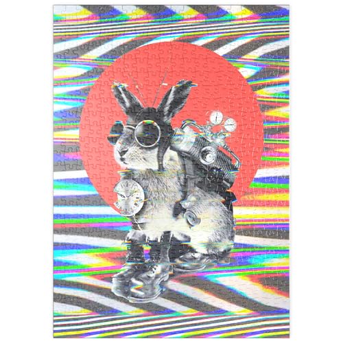 MyPuzzle Steampunk-Häschen mit psychedelischen Vibes - Premium 500 Teile Puzzle - MyPuzzle Sonderkollektion von Puzzle Galaxy von MyPuzzle.com