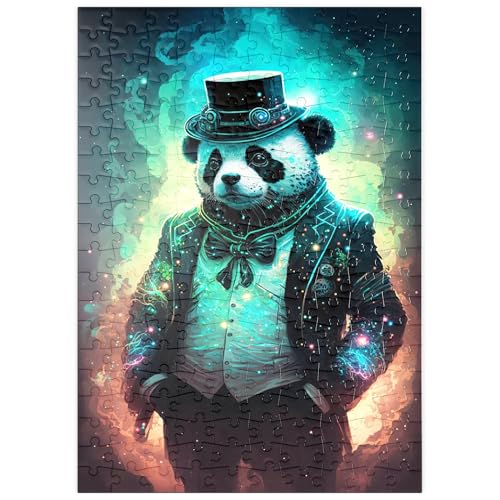MyPuzzle Steampunk Panda - Fantasy Digital Art mit Glüheffekten - Premium 200 Teile Puzzle - MyPuzzle Sonderkollektion von Puzzle Galaxy von MyPuzzle.com