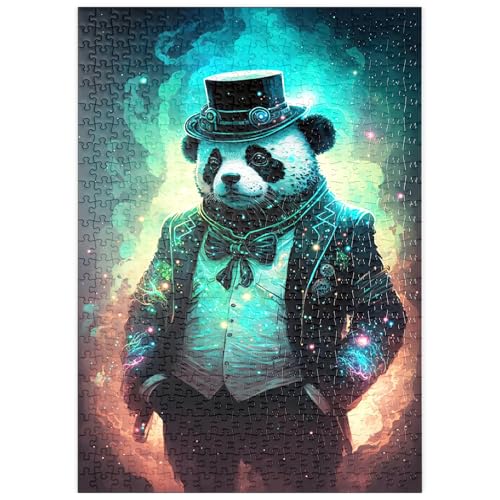 MyPuzzle Steampunk Panda - Fantasy Digital Art mit Glüheffekten - Premium 500 Teile Puzzle - MyPuzzle Sonderkollektion von Puzzle Galaxy von MyPuzzle.com