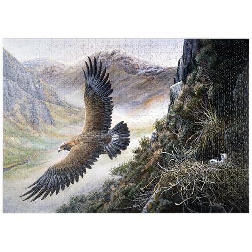 MyPuzzle Steinadler auf dem Weg zum Nest in den Bergen - Premium 1000 Teile Puzzle - MyPuzzle Sonderkollektion von Puzzle Galaxy von MyPuzzle.com