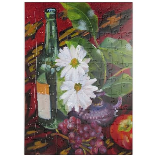 MyPuzzle Stillleben mit Gänseblümchen und Obst - Premium 100 Teile Puzzle - MyPuzzle Sonderkollektion von Puzzle Galaxy von MyPuzzle.com