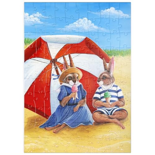 MyPuzzle Strandhäschen - Vintage-inspirierte Tier-Illustration - Premium 100 Teile Puzzle - MyPuzzle Sonderkollektion von Puzzle Galaxy MyPuzzle Strandhäschen - Vintage-inspirierte Tier-Illustration - Premium 100 Teile Puzzle - MyPuzzle Sonderkollektion von Puzzle Galaxy von MyPuzzle.com