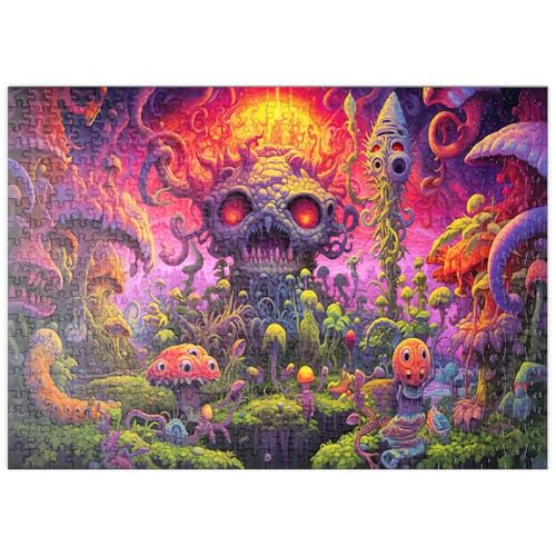 MyPuzzle Surreale Fantasy-Pilzwelt - Premium 500 Teile Puzzle - MyPuzzle Sonderkollektion von Puzzle Galaxy von MyPuzzle.com