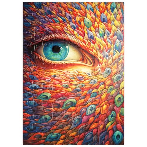 MyPuzzle Surreales Auge mit lebendigen, federähnlichen Mustern - Premium 100 Teile Puzzle - MyPuzzle Sonderkollektion von Puzzle Galaxy MyPuzzle Surreales Auge mit lebendigen, federähnlichen Mustern - Premium 100 Teile Puzzle - MyPuzzle Sonderkollektion von Puzzle Galaxy von MyPuzzle.com