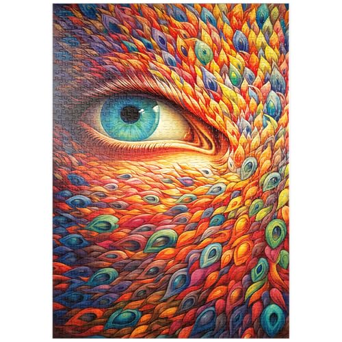 MyPuzzle Surreales Auge mit lebendigen, federähnlichen Mustern - Premium 1000 Teile Puzzle - MyPuzzle Sonderkollektion von Puzzle Galaxy MyPuzzle Surreales Auge mit lebendigen, federähnlichen Mustern - Premium 1000 Teile Puzzle - MyPuzzle Sonderkollektion von Puzzle Galaxy von MyPuzzle.com