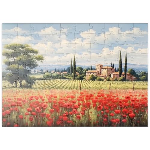 MyPuzzle Toskanische Landschaft mit rotem Mohnfeld - Premium 100 Teile Puzzle - MyPuzzle Sonderkollektion von Puzzle Galaxy MyPuzzle Toskanische Landschaft mit rotem Mohnfeld - Premium 100 Teile Puzzle - MyPuzzle Sonderkollektion von Puzzle Galaxy von MyPuzzle.com