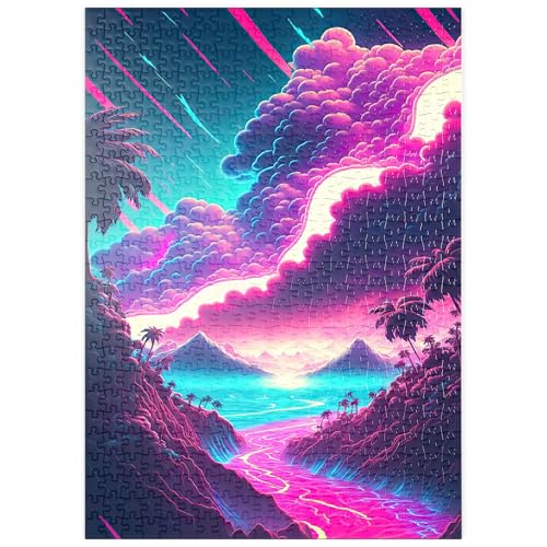 MyPuzzle Traumhaftes tropisches Tal bei Sonnenaufgang - Premium 500 Teile Puzzle - MyPuzzle Sonderkollektion von Puzzle Galaxy von MyPuzzle.com