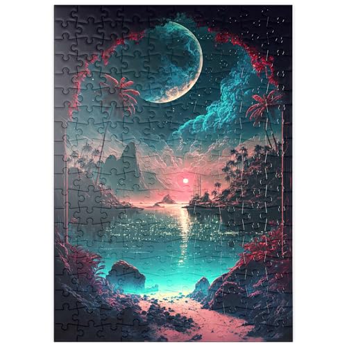 MyPuzzle Tropische Bucht im Mondlicht mit spiegelndem Wasser - Premium 200 Teile Puzzle - MyPuzzle Sonderkollektion von Puzzle Galaxy MyPuzzle Tropische Bucht im Mondlicht mit spiegelndem Wasser - Premium 200 Teile Puzzle - MyPuzzle Sonderkollektion von Puzzle Galaxy von MyPuzzle.com