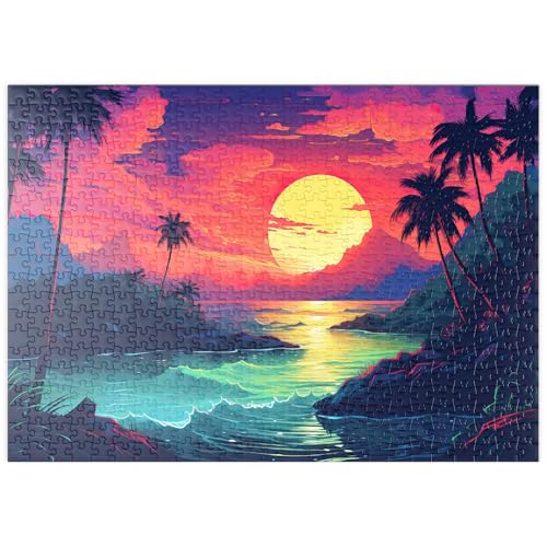 MyPuzzle Tropisches Sonnenuntergangsparadies - Premium 500 Teile Puzzle - MyPuzzle Sonderkollektion von Puzzle Galaxy von MyPuzzle.com