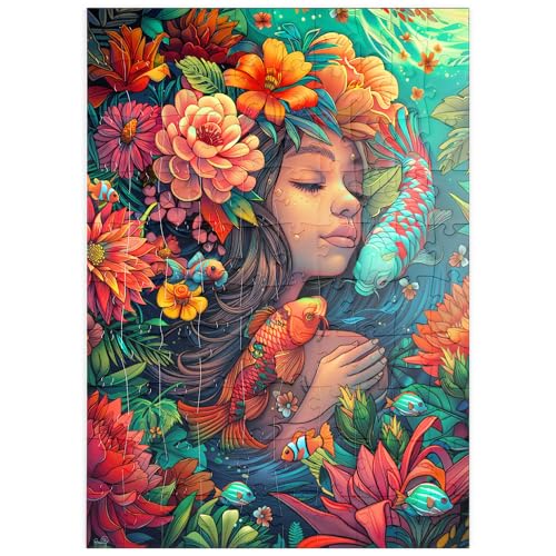 MyPuzzle Unterwasser-Traum mit Koi und Blüten - Premium 100 Teile Puzzle - MyPuzzle Sonderkollektion von Puzzle Galaxy von MyPuzzle.com