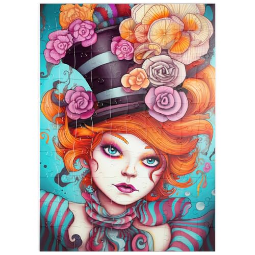 MyPuzzle Verspielte Frau mit gestreiftem Zylinderhut und floralen Akzenten - Premium 100 Teile Puzzle - MyPuzzle Sonderkollektion von Puzzle Galaxy MyPuzzle Verspielte Frau mit gestreiftem Zylinderhut und floralen Akzenten - Premium 100 Teile Puzzle - MyPuzzle Sonderkollektion von Puzzle Galaxy von MyPuzzle.com